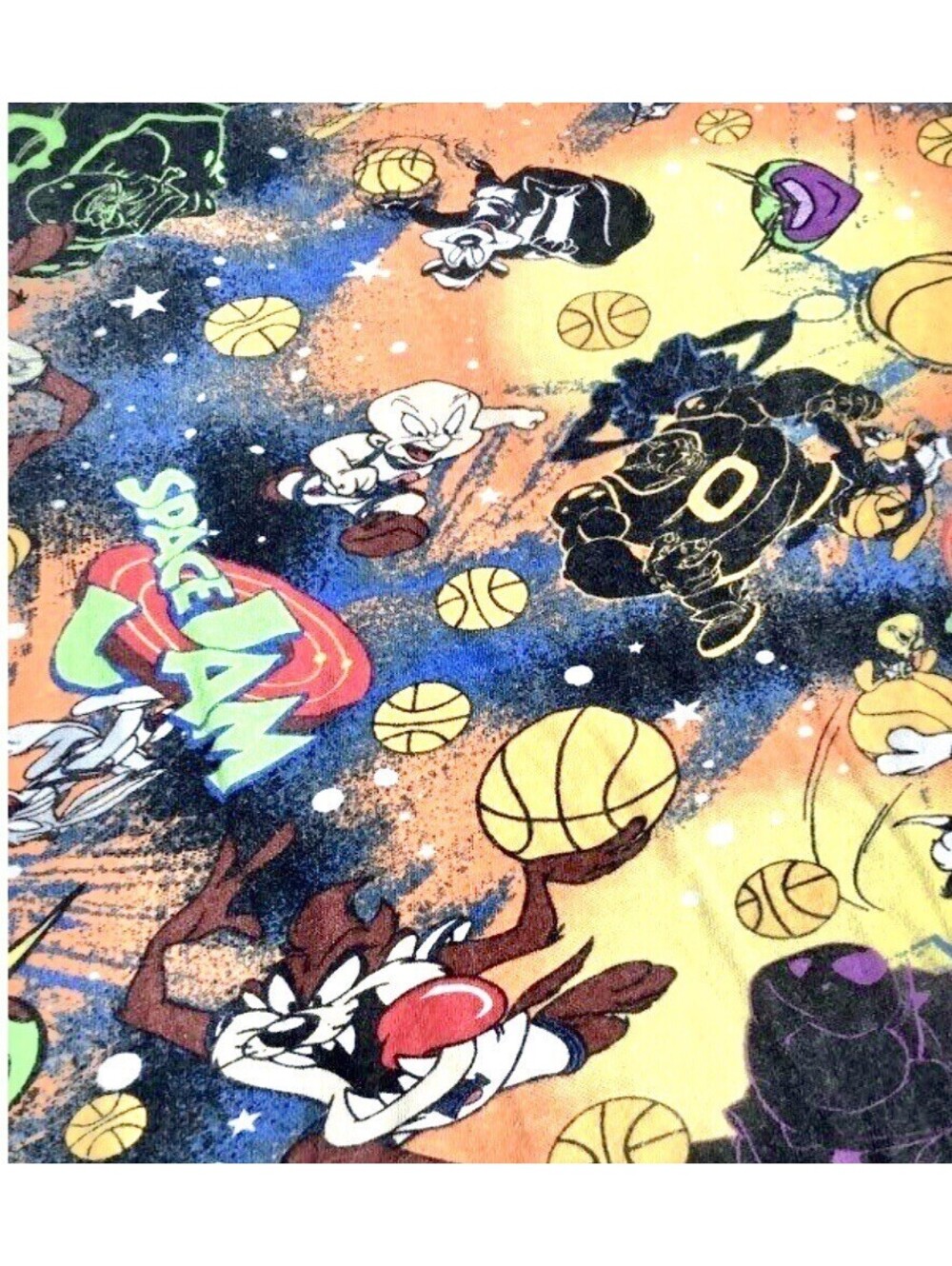 Vintage RARE 1996 Space Jam Looney Tunes Michael Jordan Shirt All Over Print XL